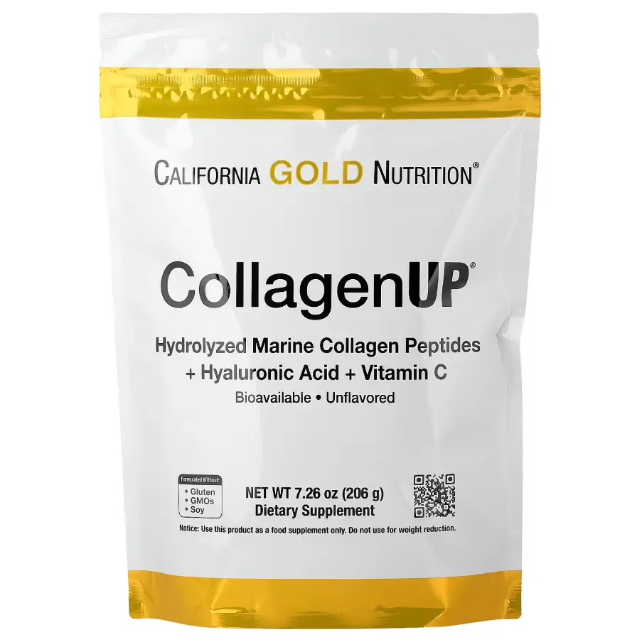 California Gold Nutrition, CollagenUP®, Hydrolyzed Marine Collagen Peptides with Hyaluronic Acid and Vitamin C, Unflavored, 7.26 oz (206 g)