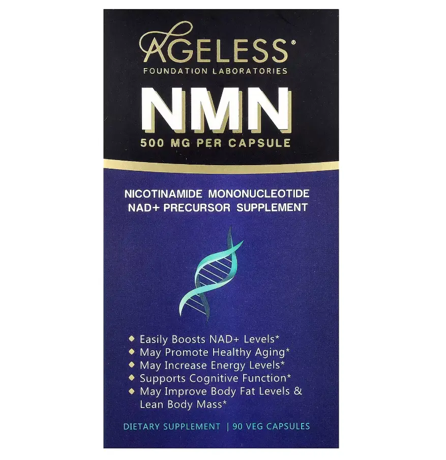 Ageless Foundation Laboratories, NMN, 500 mg, 90 Veg Capsules