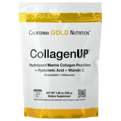 California Gold Nutrition, CollagenUP®, Hydrolyzed Marine Collagen Peptides with Hyaluronic Acid and Vitamin C, Unflavored, 7.26 oz (206 g)
