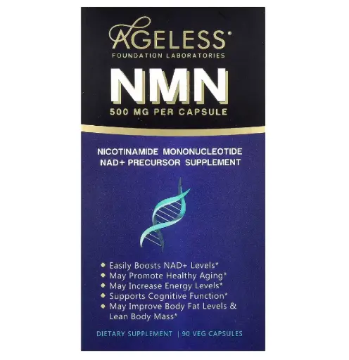 Ageless Foundation Laboratories, NMN, 500 mg, 90 Veg Capsules